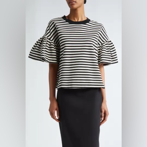 W5 Striped Top Navy Blue White S - Picture 7 of 7